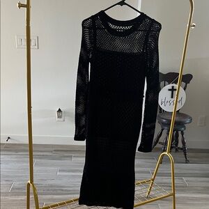 VENUS Black Long Sleeve Knit Dress size M